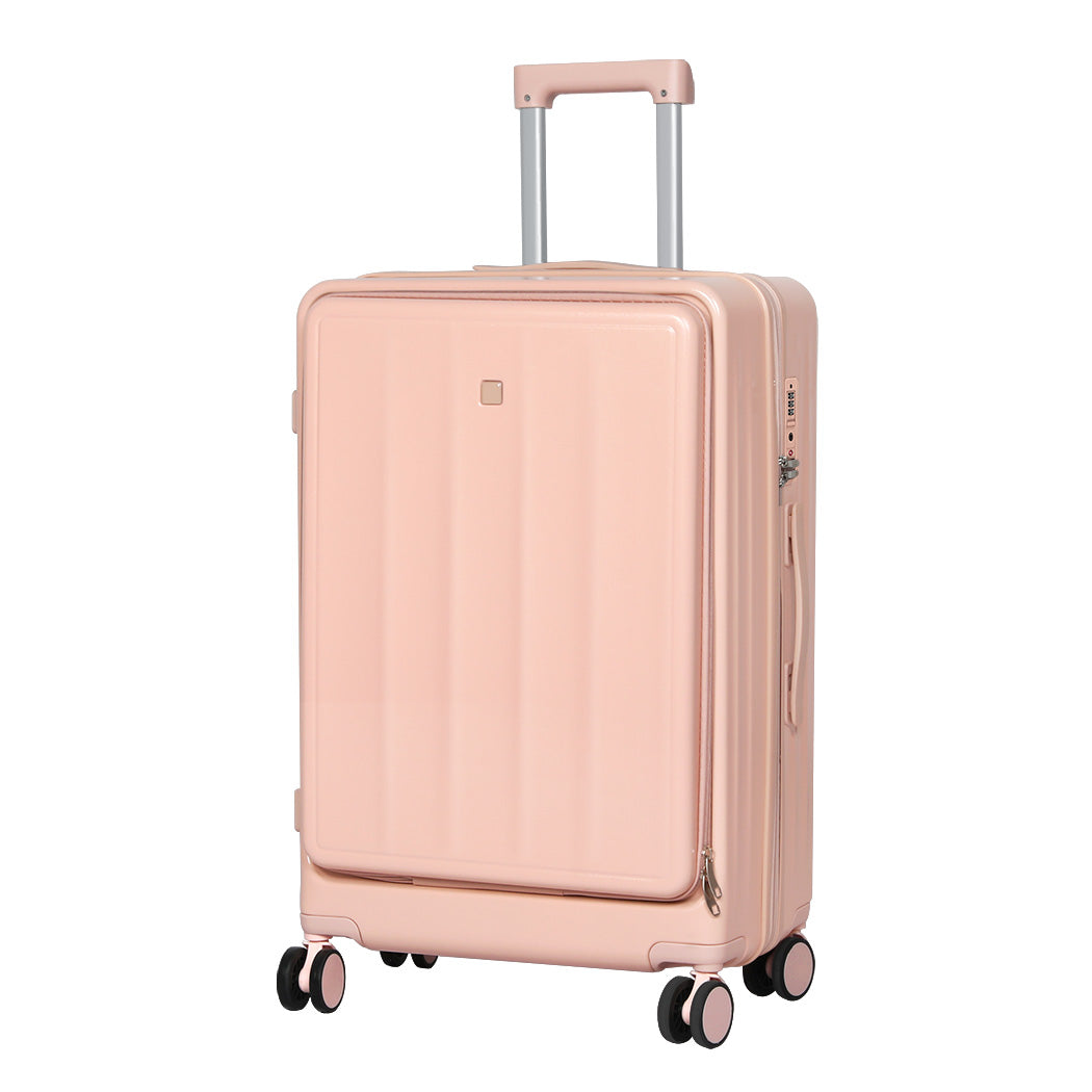 Slimbridge 24" Luggage Trolley Travel Hard Pink-1942353661149712384