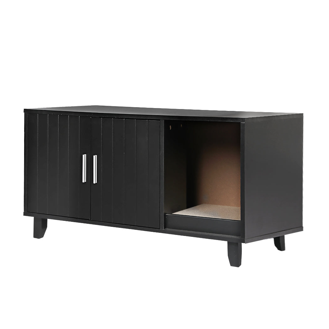 PaWz Enclosed Cat Litter Cabinet Box Black-1942352745675755520
