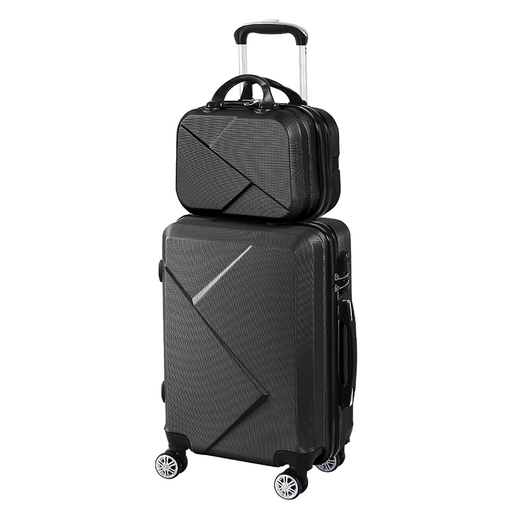 Slimbridge 2pcs 20"Travel Luggage Set Black-1942352931445673984