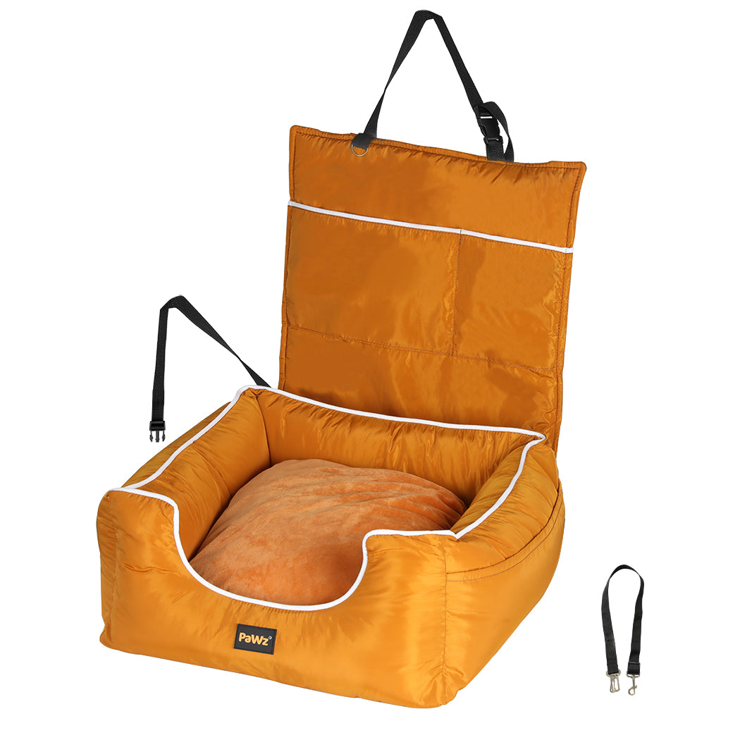 PaWz Pet Car Seat Travel Safety Carrier Orange-1942352757369475072