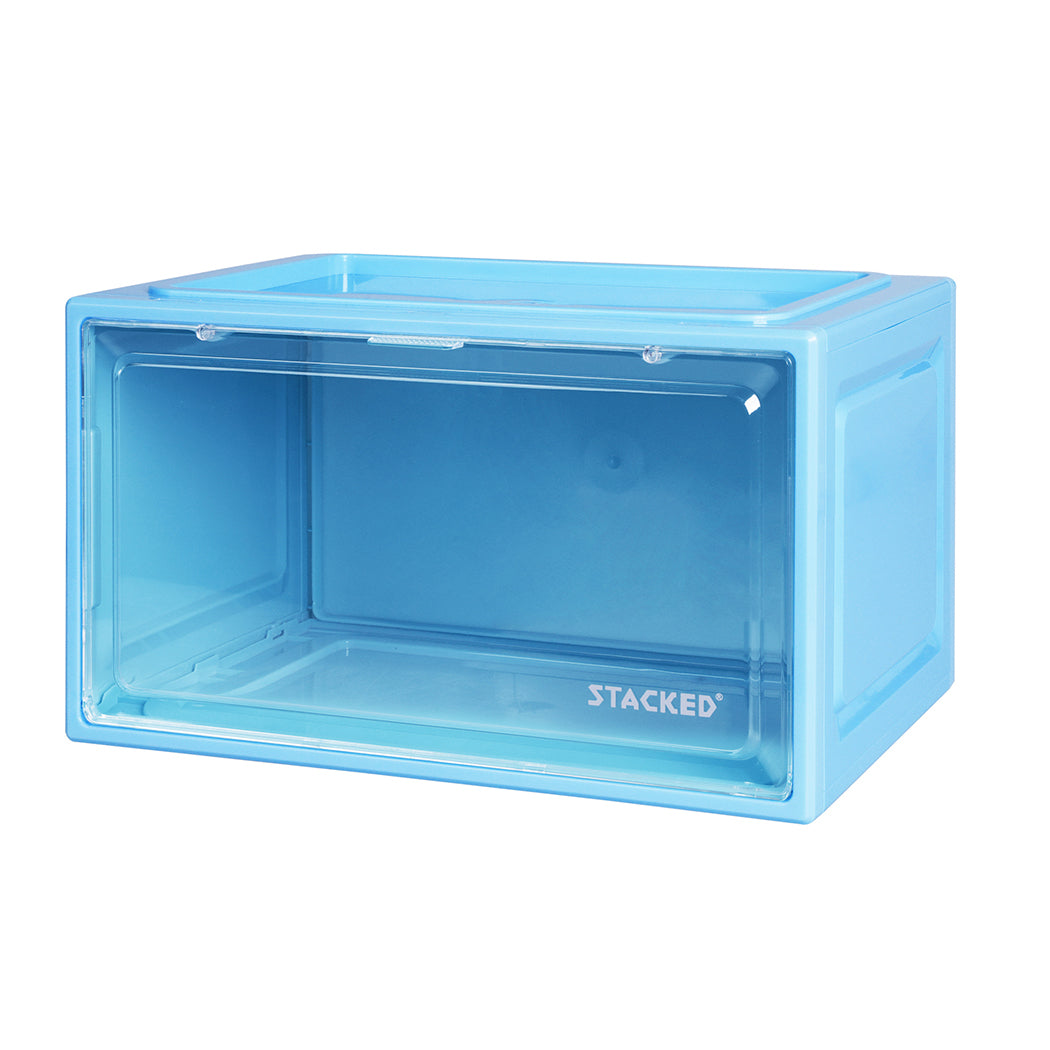 Stacked Sneaker Display Case Shoe Storage Blue-1942352814617530368
