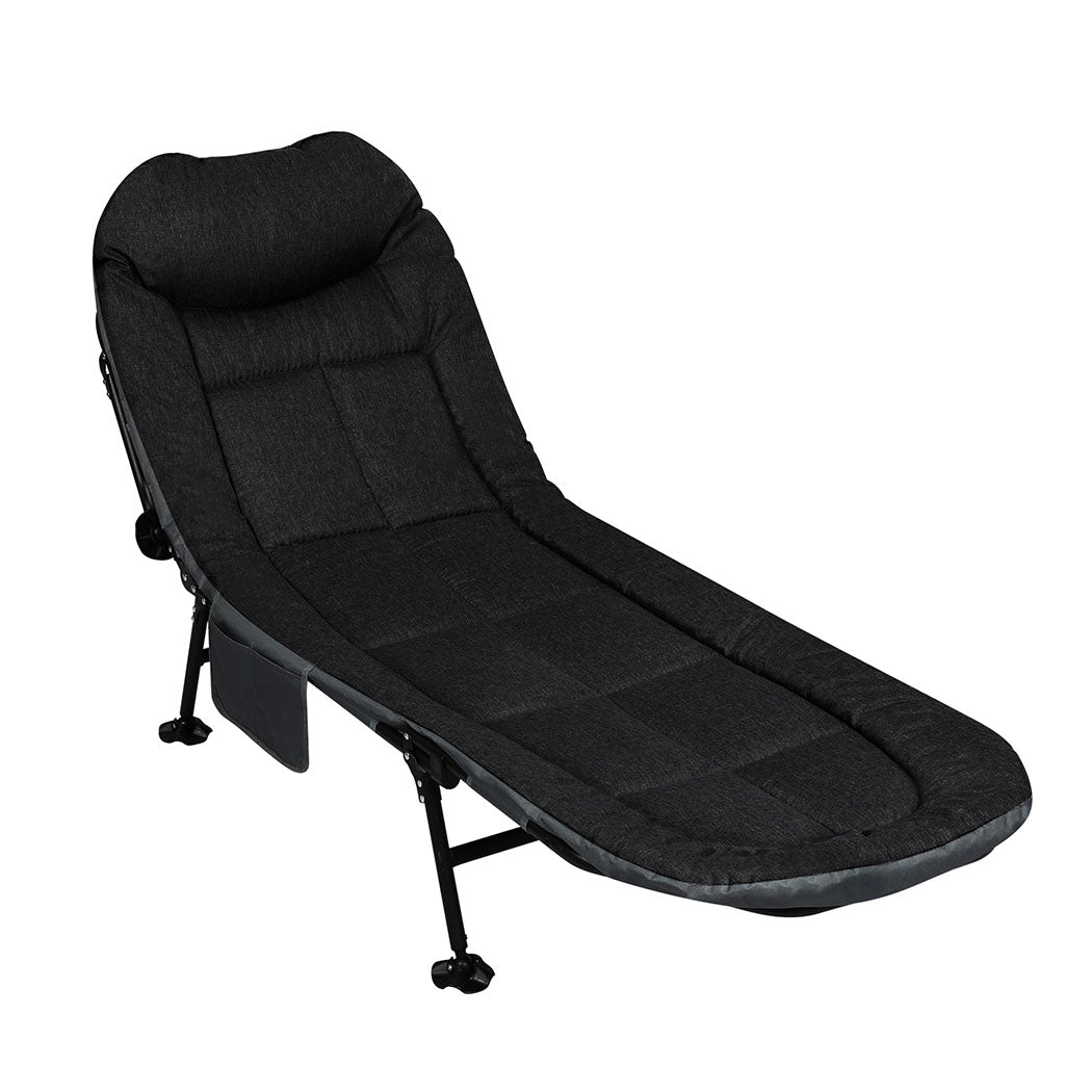 Levede Folding Camping Bed Camp Cots Black-1937319799562571776