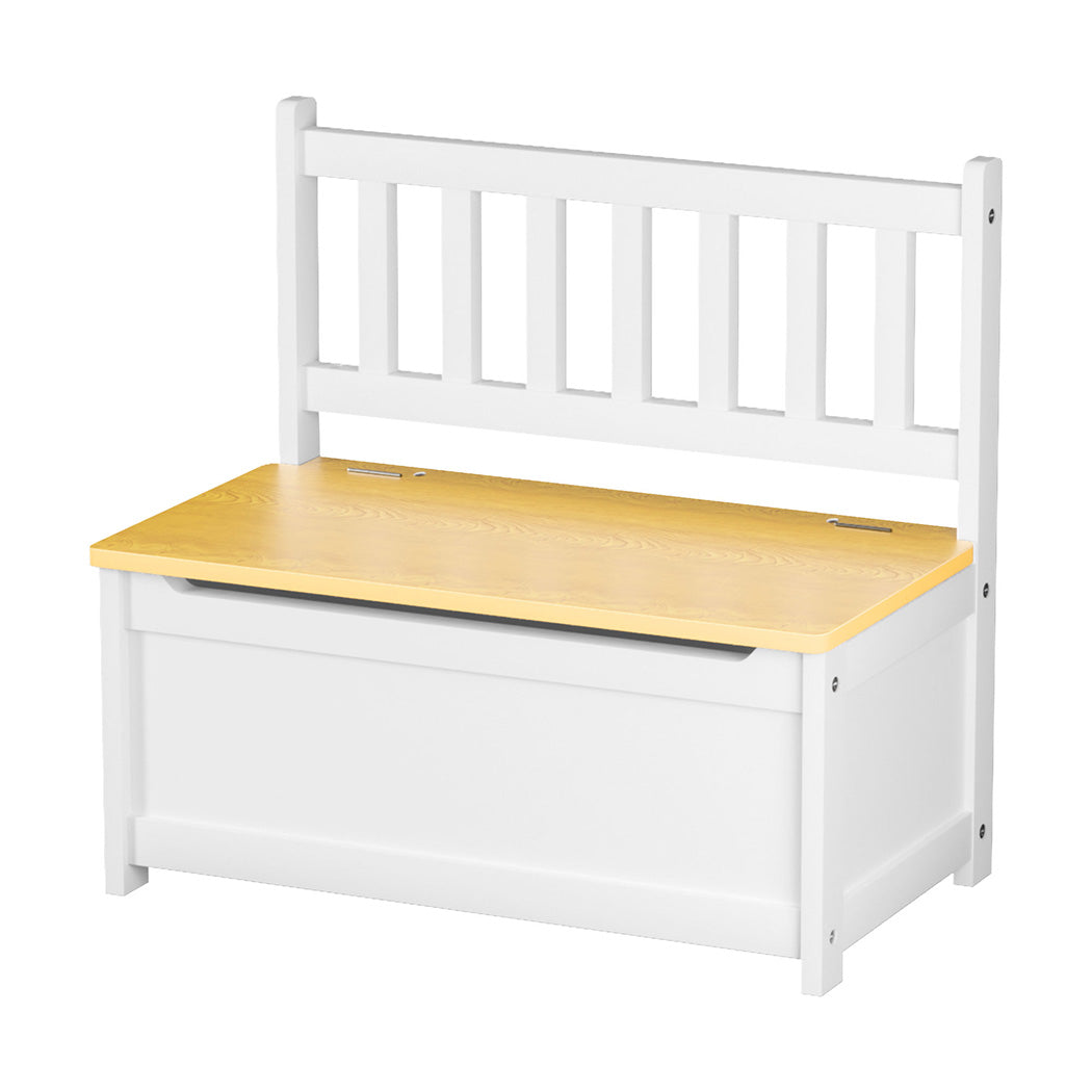 Levede 2-In-1 Kids Toys Storage Bench Box Wooden Chair-1919278366339502080