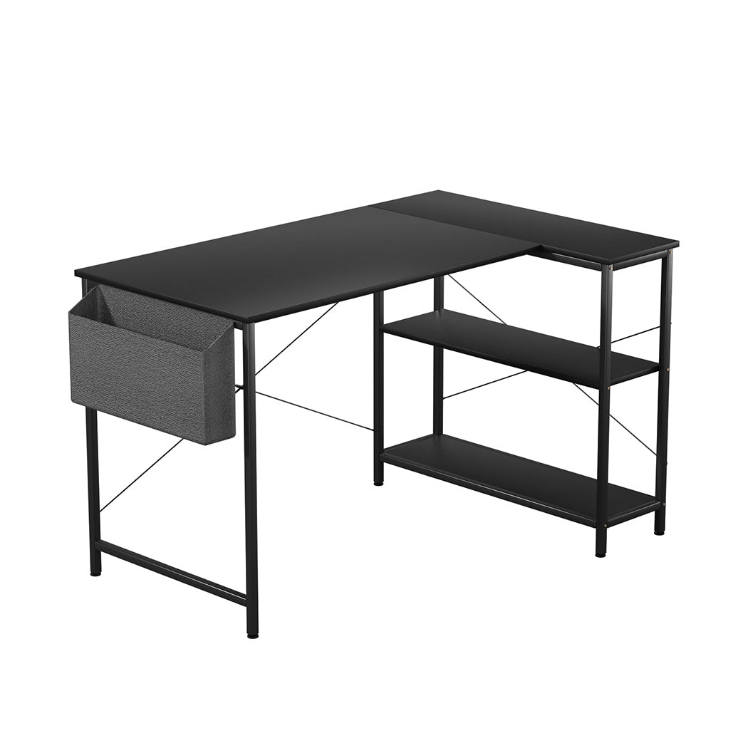 Levede L Shaped Computer Desk Corner Desk Black-1937319785369047040