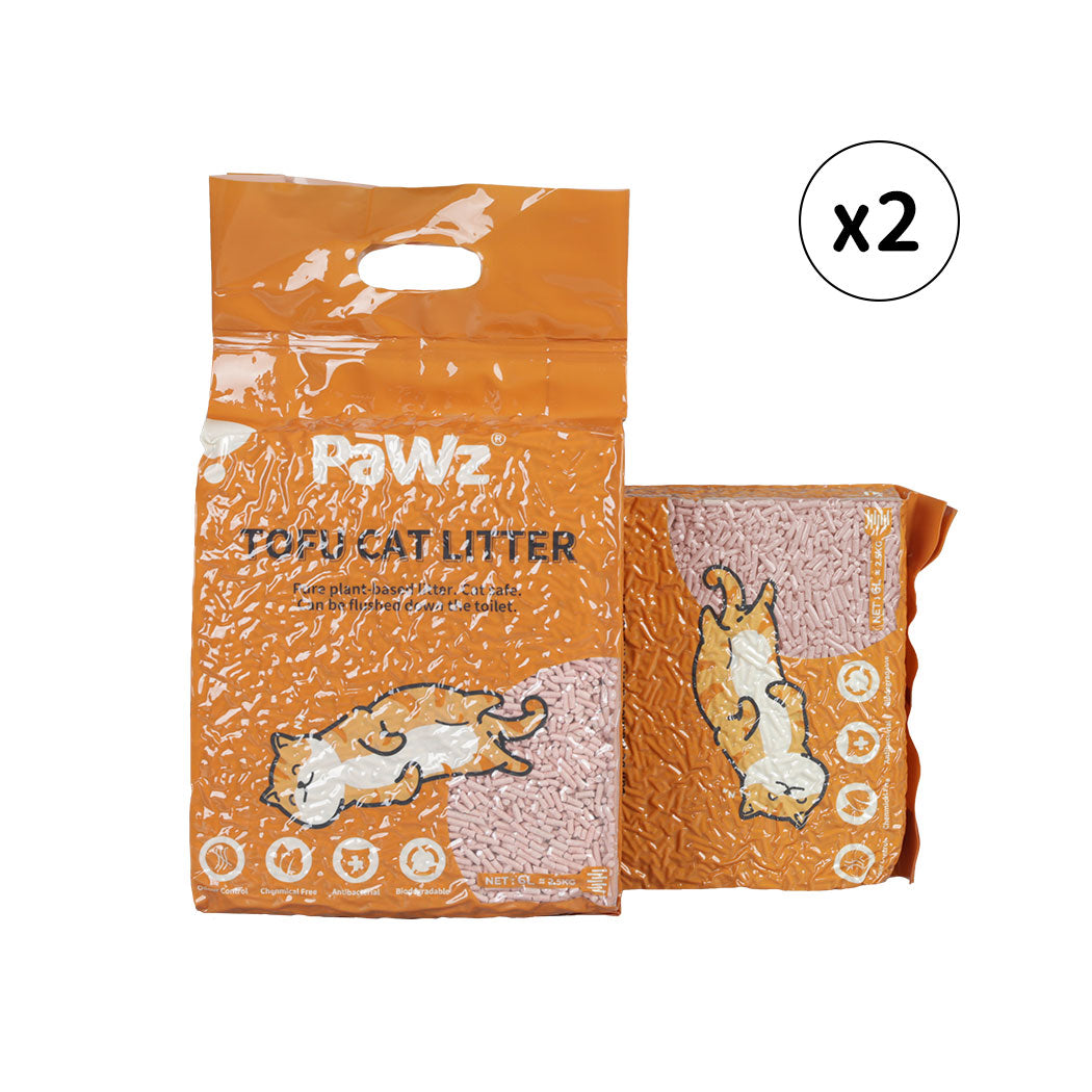 PaWz 2.5kg Tofu Cat Litter Clumping Peach-1942352760766861312
