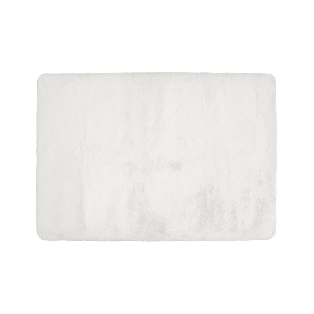 Marlow Floor Rugs Area Rug Fluffy Faux 140X200CM White-1942353171619909632