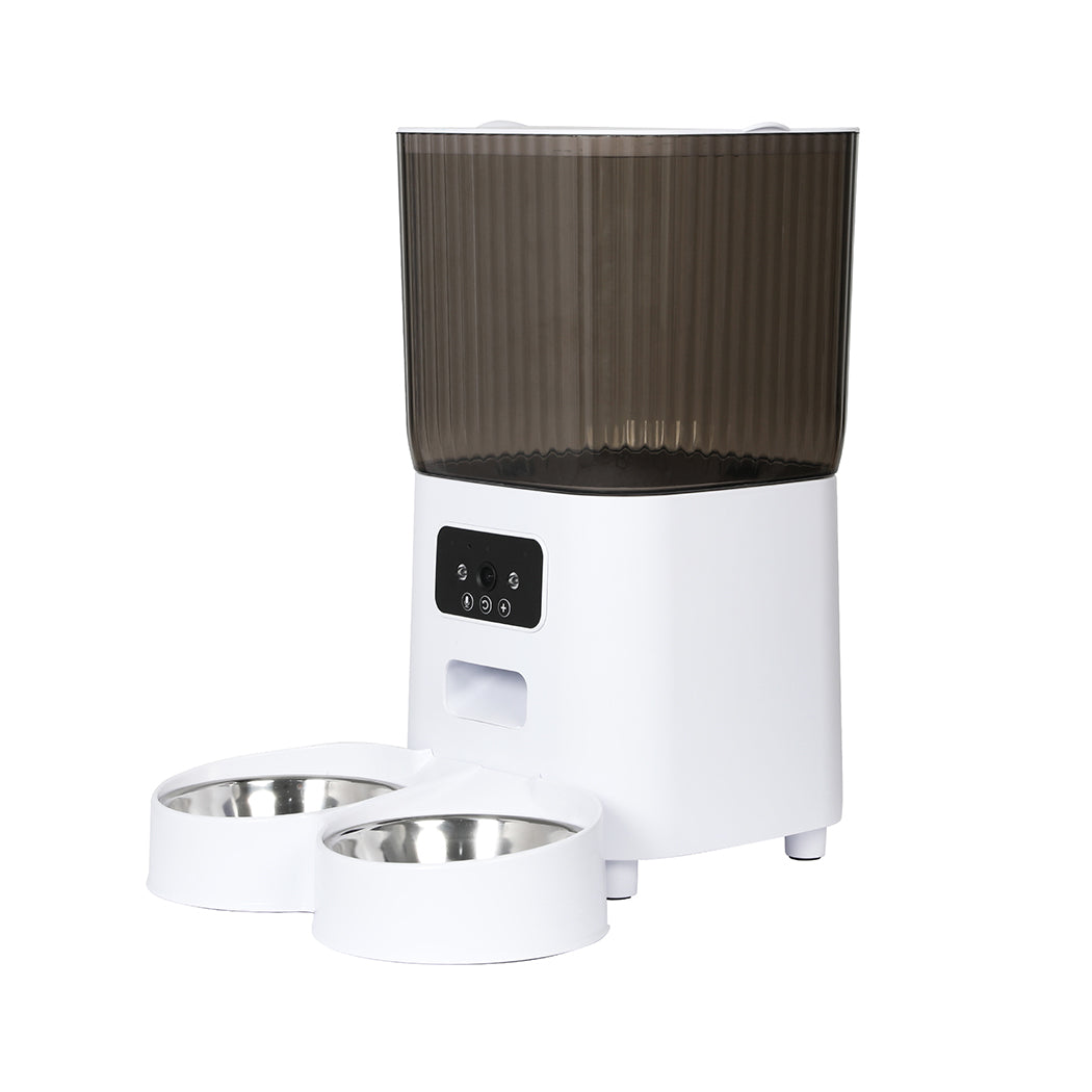 PaWz 5L Auto Pet Feeder Automatic Camera Wi-Fi White-1942352769918832640