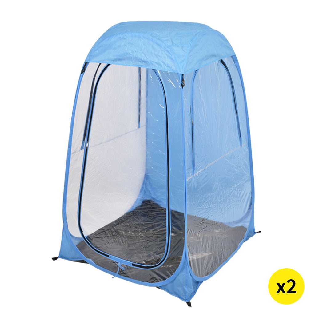 2x Mountview Pop Up Tent Camping Weather Blue-1942352872981270528