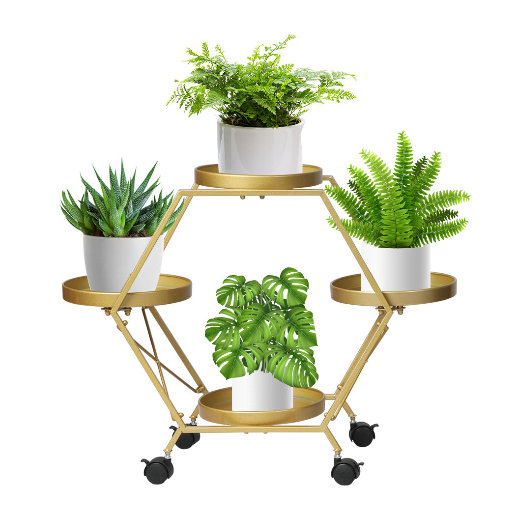 Levede Plant Stand Garden Outdoor Indoor Gold-1942353751700541440