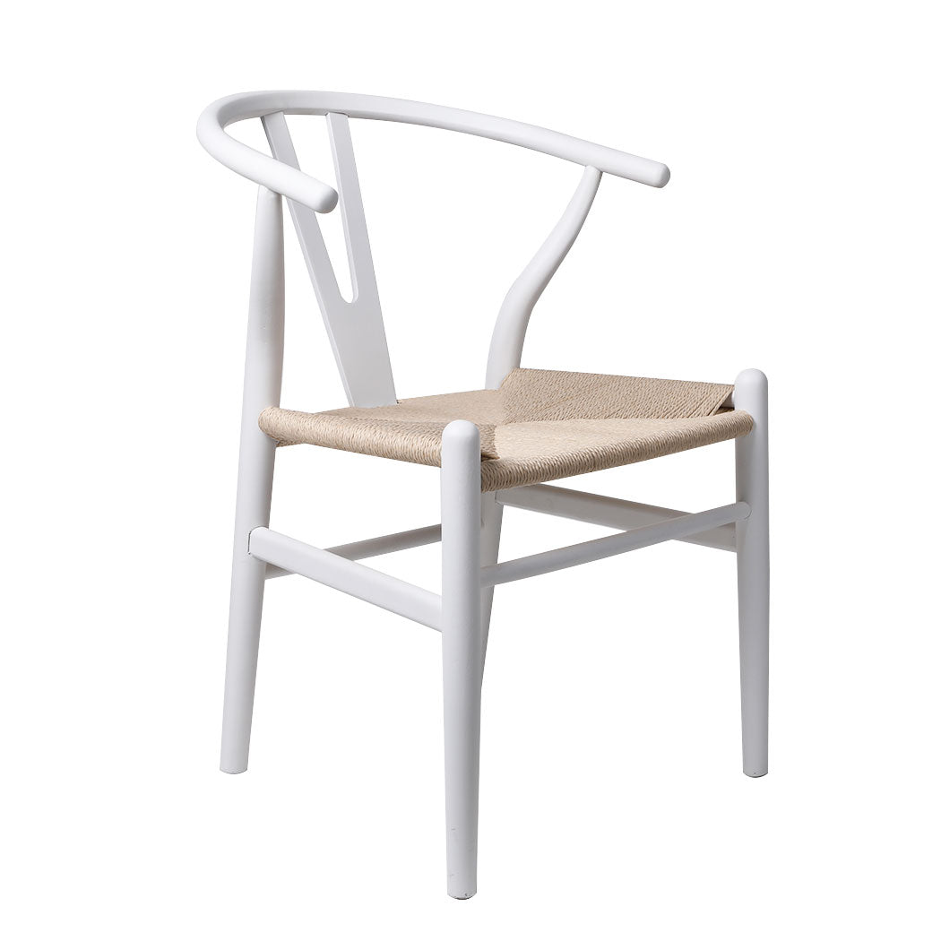 Levede 2x Dining Chairs Wooden Hans White-1910113283994685440