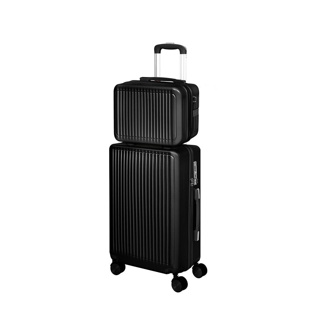 Slimbridge Luggage Suitcase Trolley Black 2pc 14"+20"-1942352947321114624