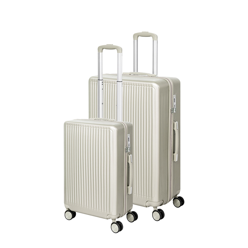 Slimbridge Luggage Suitcase Trolley White 2pc 20"+28"-1942352948071895040