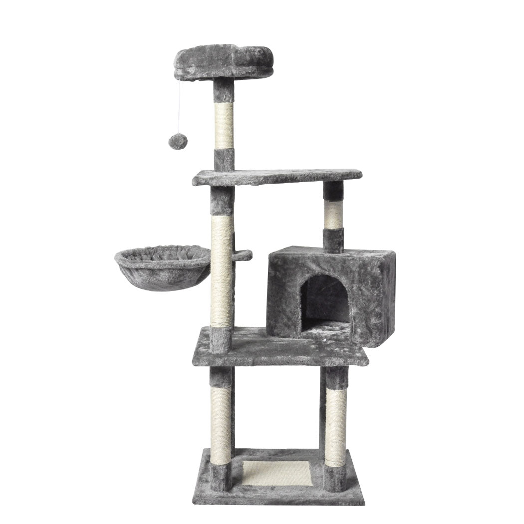 PaWz 130cm Cat Tree Toy Scratching Post Grey-1942353259566075904