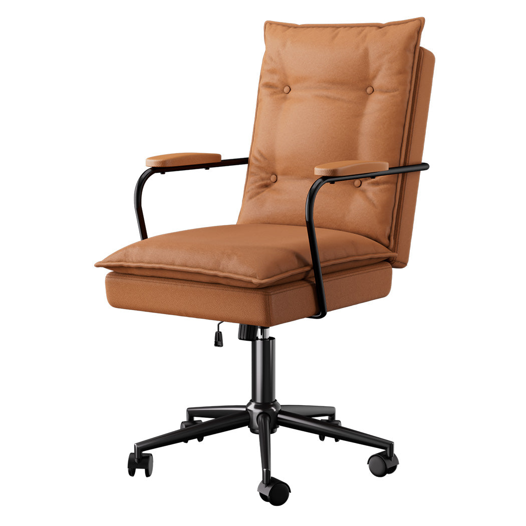 LEVEDE Ergonomic Office Chair Computer PU Brown-1937319820617977856