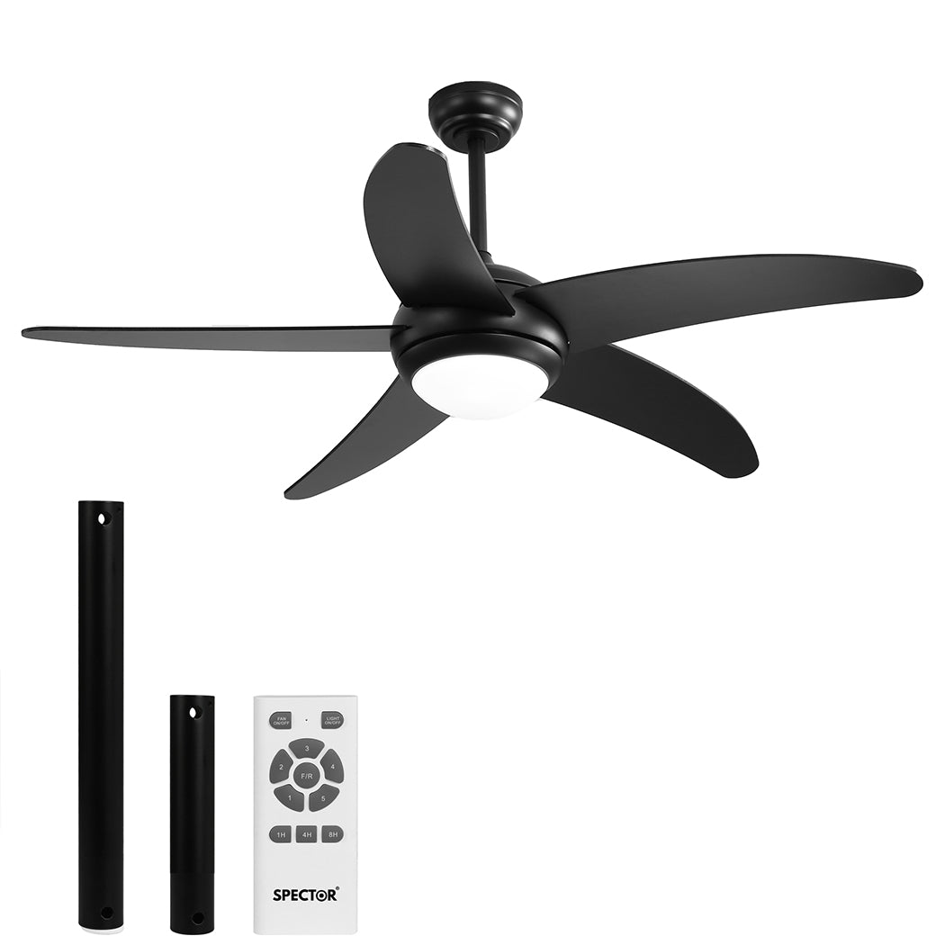 Spector 52'' Ceiling Fan LED Light DC Black-2006733155146534912