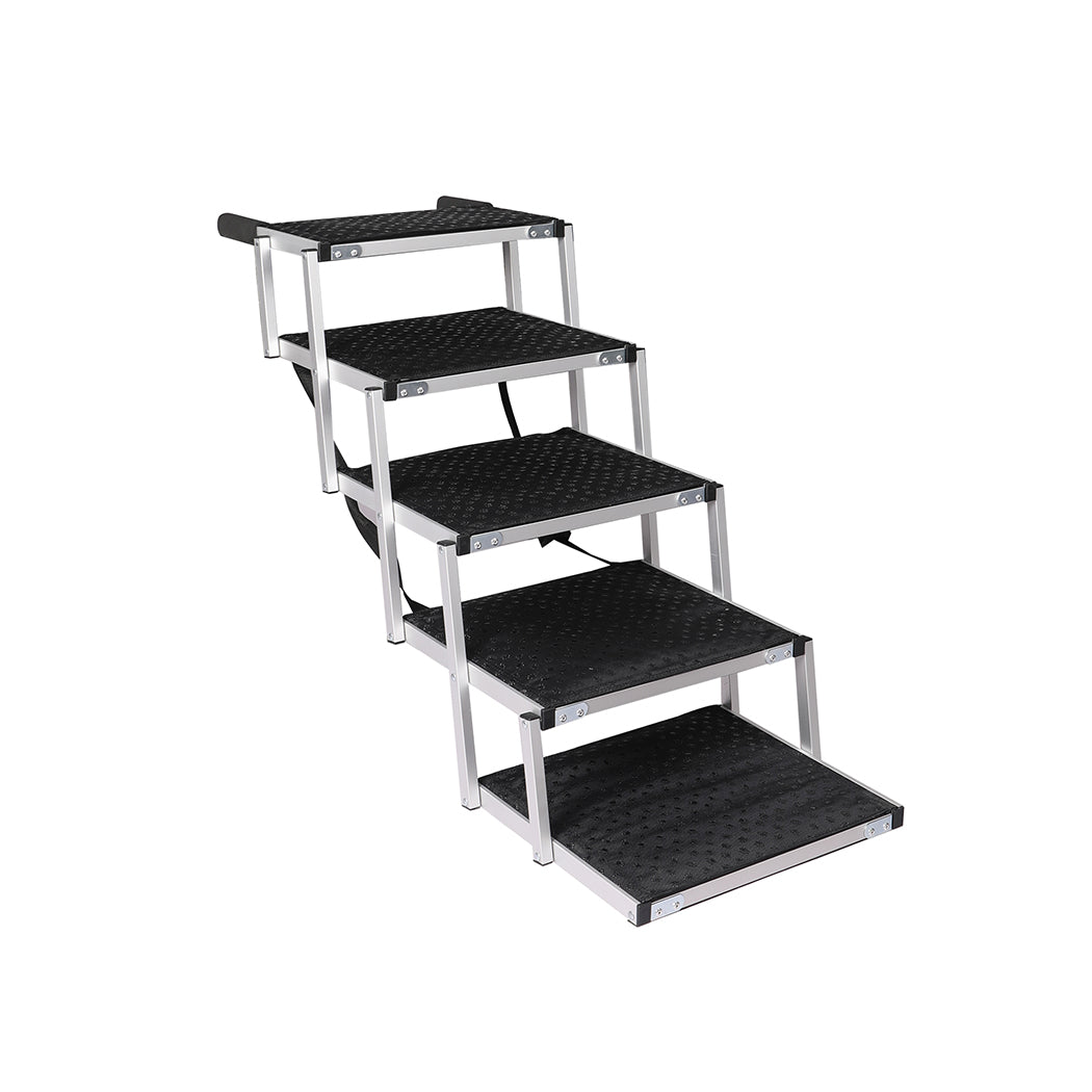 PaWz 5 Steps Dog Ramp Adjustable Height Black-1942352743947702272