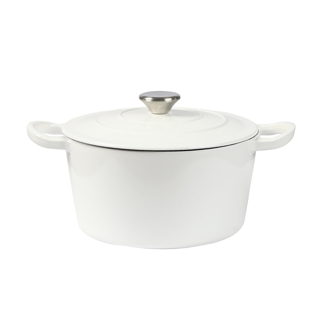 TOQUE 4L Enamel Dutch Oven Pot in White Colour-1942352919164751872
