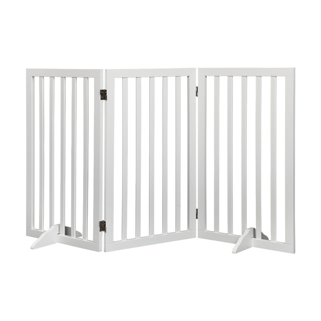 PaWz Wooden Pet Gate Dog Fence Safety White 400x 3MM-1942353080280551424