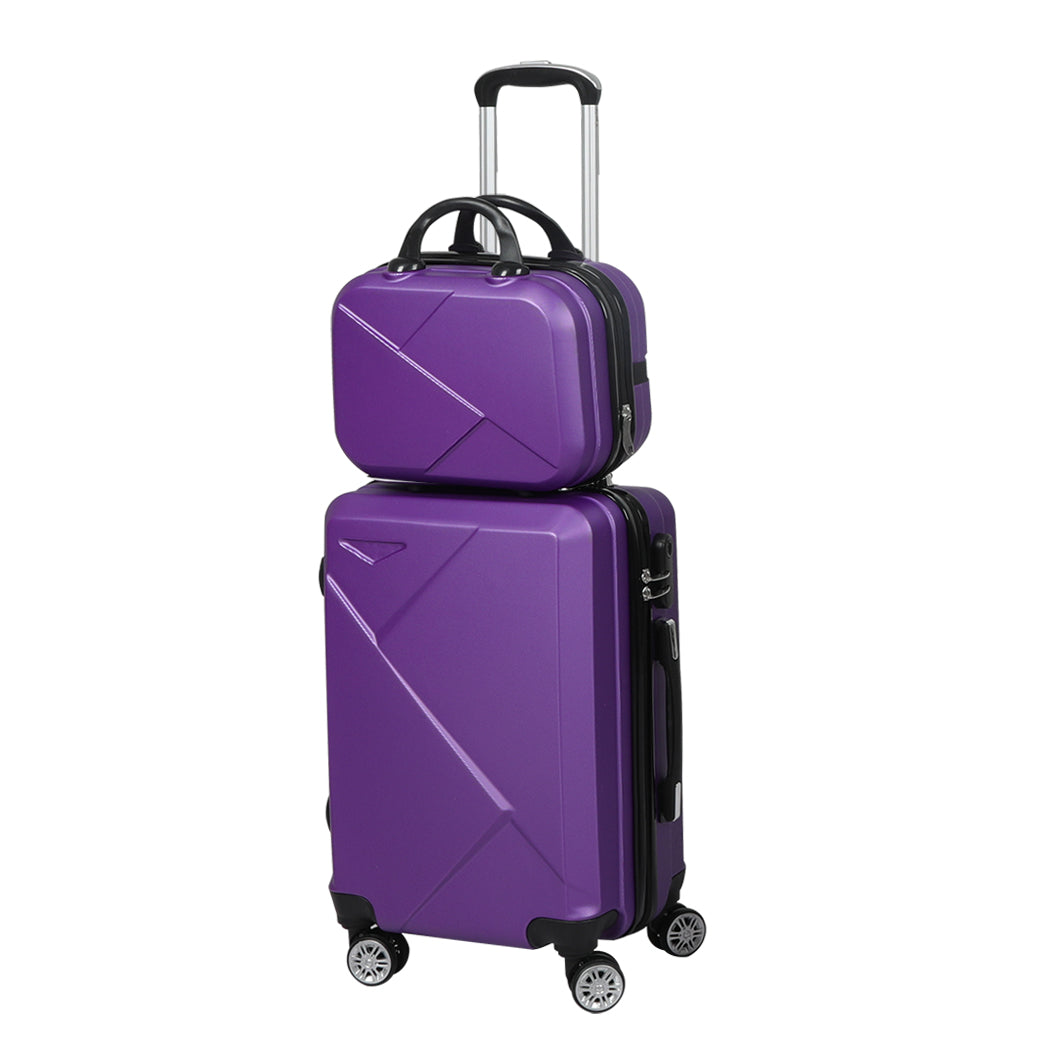 Slimbridge 2pcs 20"Travel Luggage Set Purple-1942352932305506304