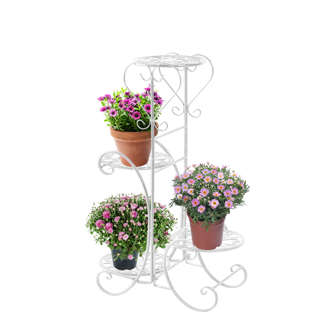 Levede Plant Stand Outdoor Indoor Metal White-1942353739570614272