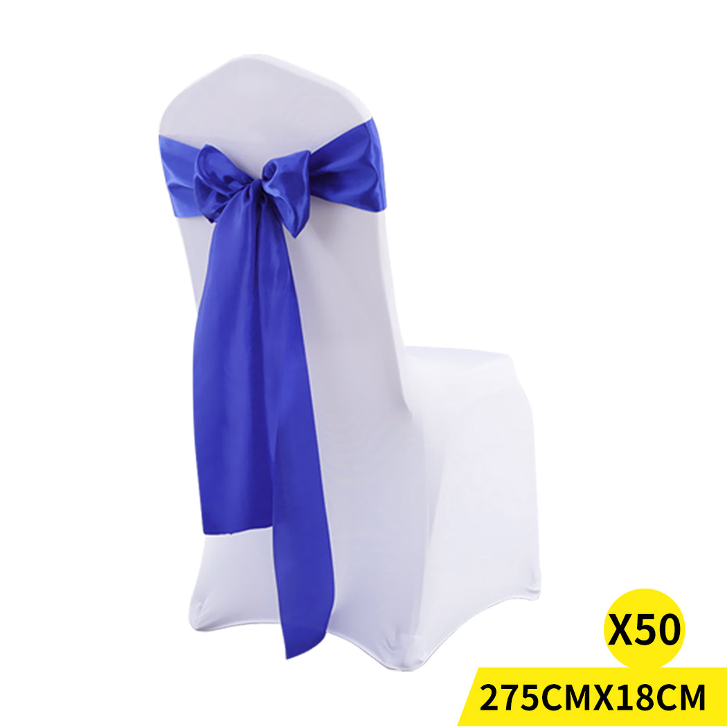 Multicoloured Chair Sashes Fabric Covers Navy-1942353141446086656