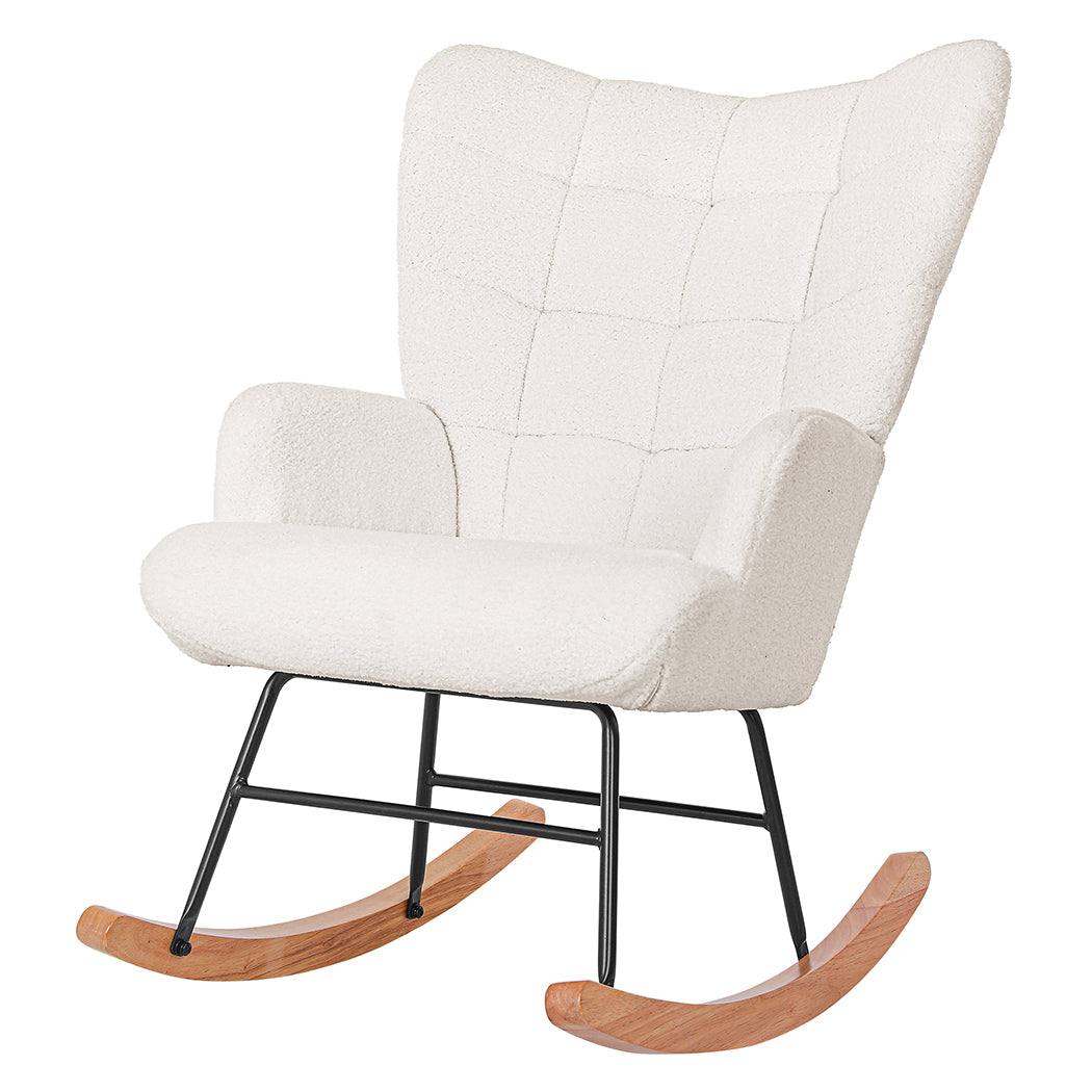 Levede Fleece Rocking Chair-1910112200106840064