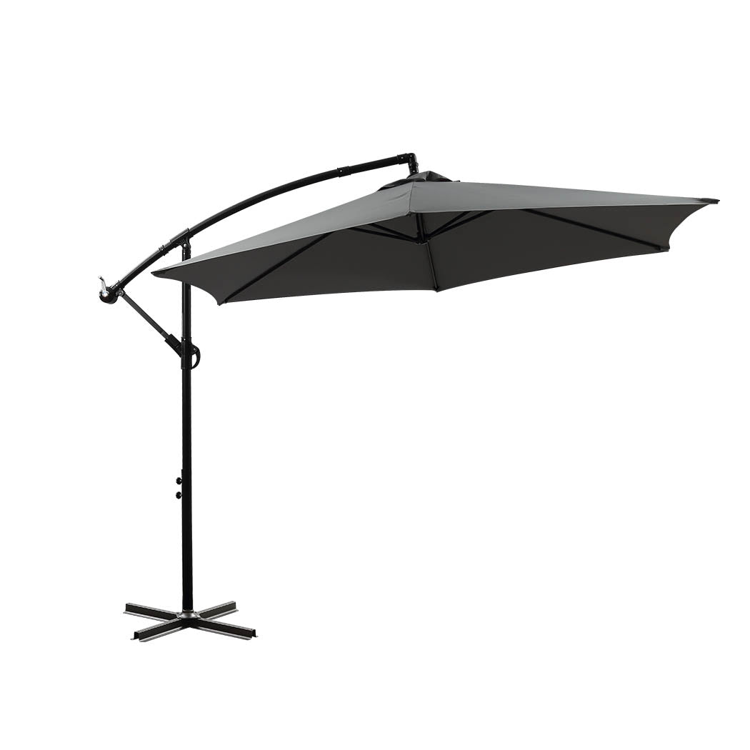 Mountview 3M Outdoor Umbrella Cantilever Grey Without Base-1942353014971043840