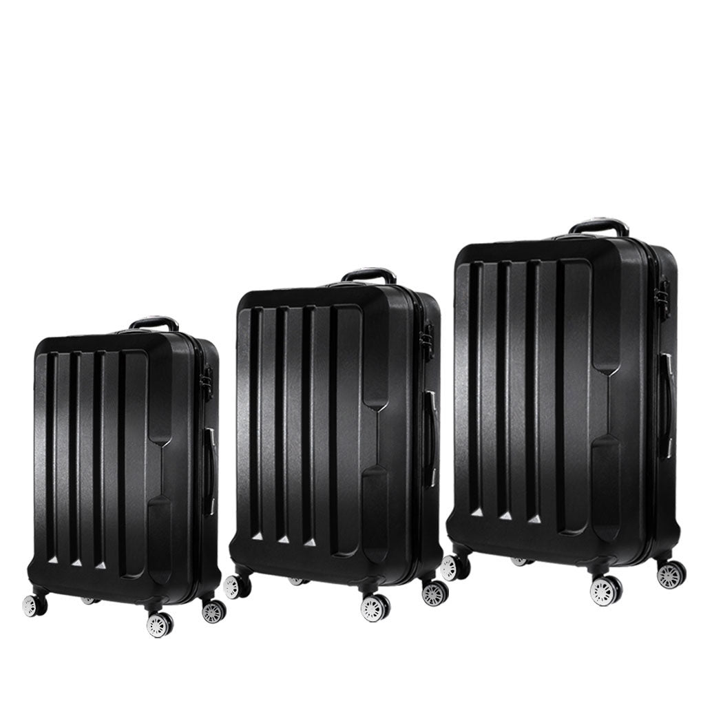 Slimbridge 20"24"28" 3PC Luggage Sets Black-1942352927805018112