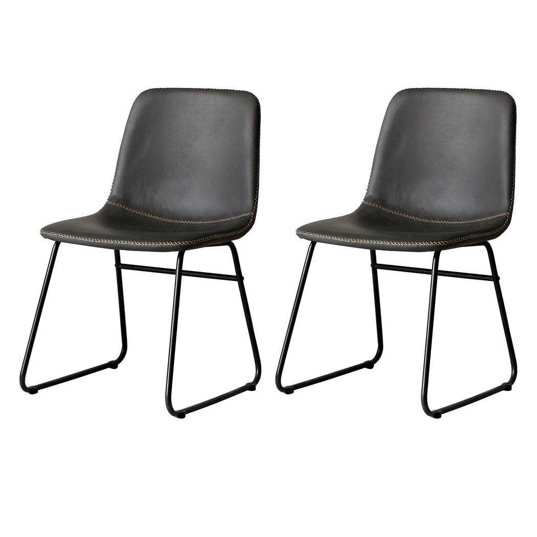 Levede 2x Dining Chairs Kitchen Table Black-1910113300868370432