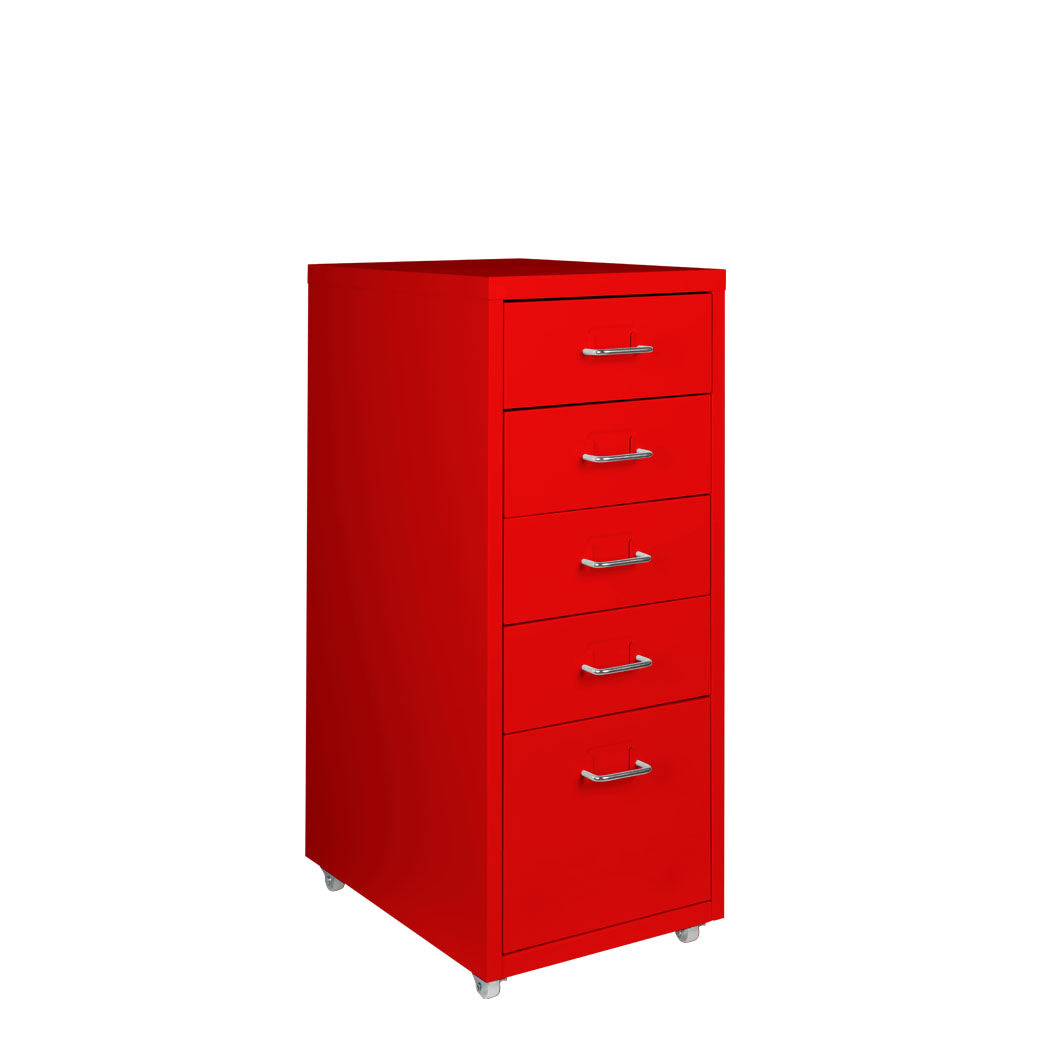 Levede 5 Drawer Office Cabinet Drawers Red-1917016720799830016