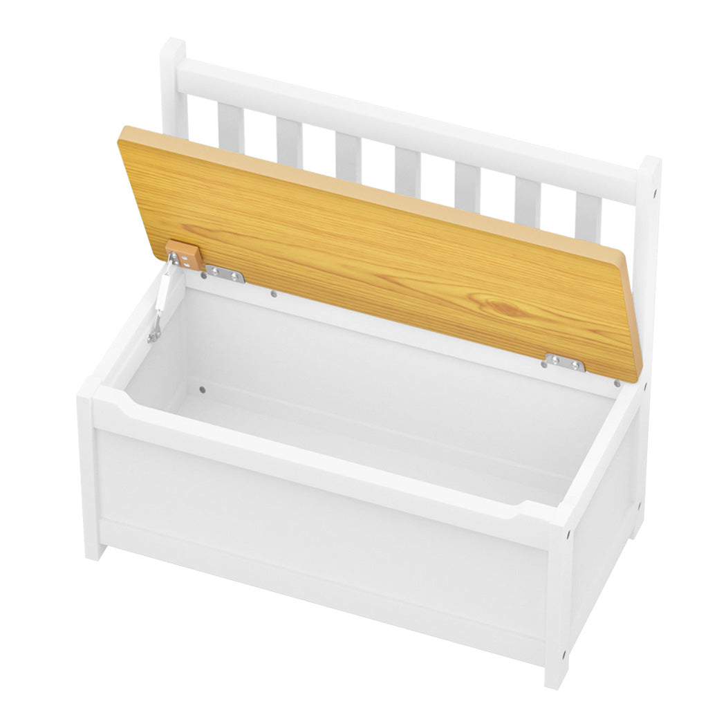 Levede 2-In-1 Kids Toys Storage Bench Box Wooden Chair-1919278366339502081