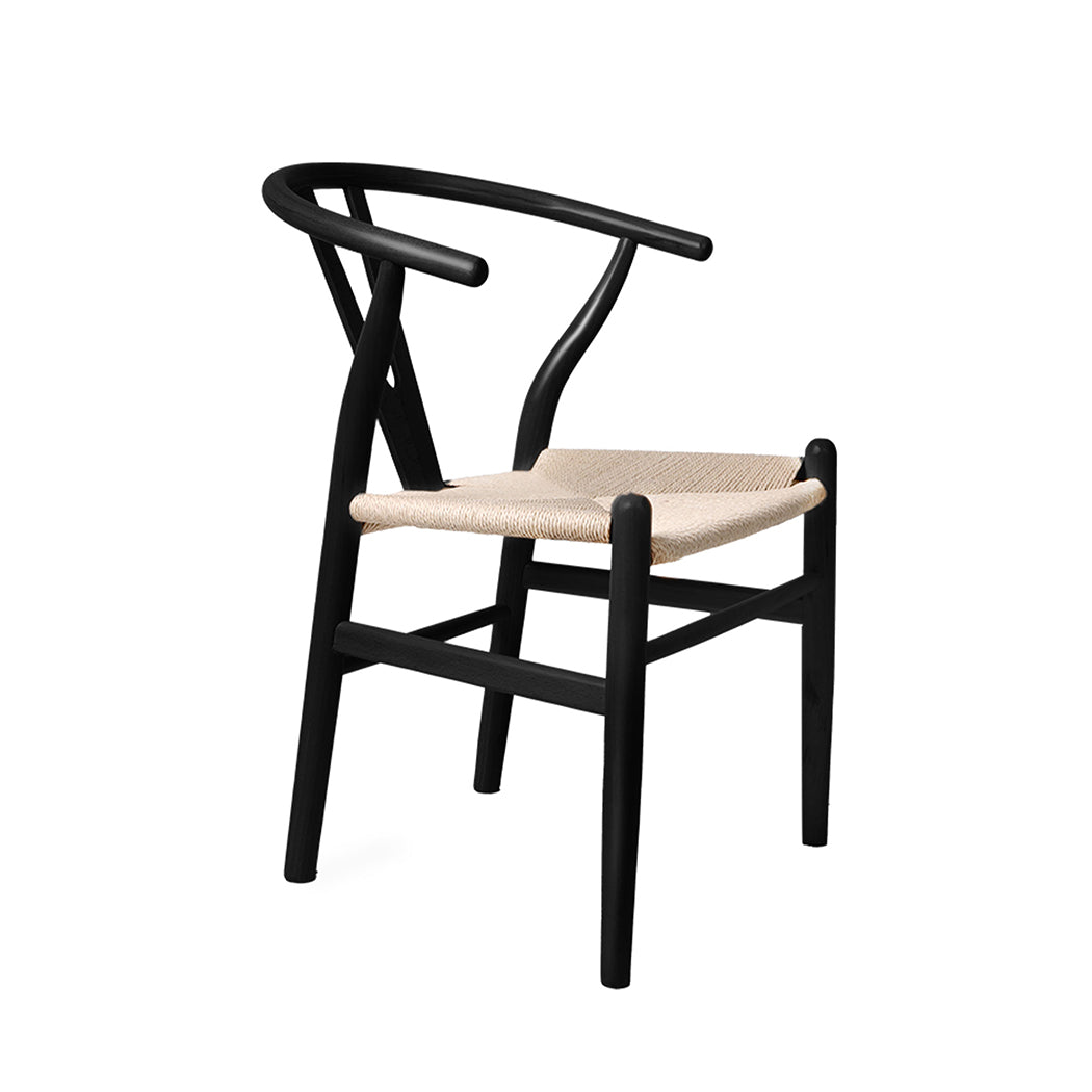 Levede 2x Dining Chairs Wooden Hans Black-1910113283671724033