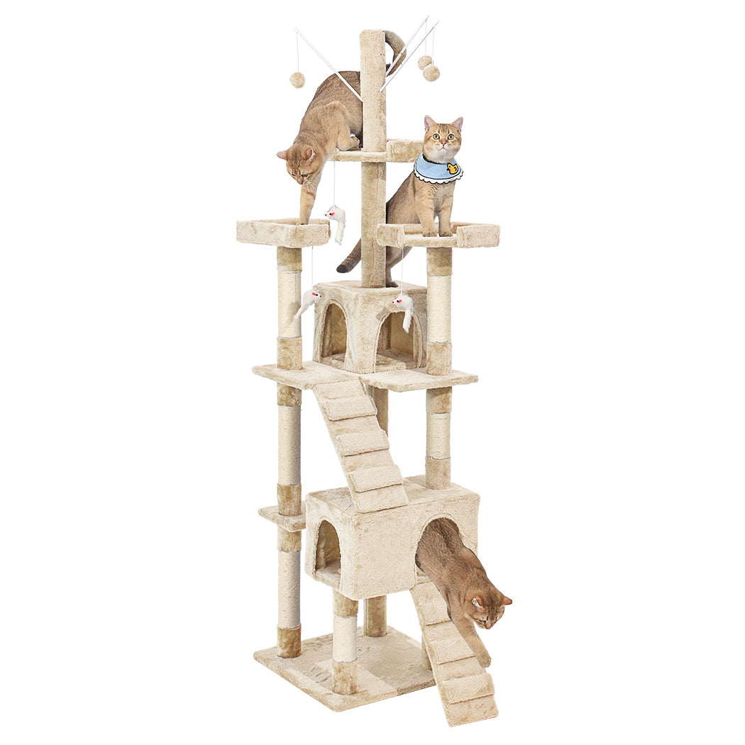 PaWz Cat Tree Scratching Post Scratcher Beige-1942353259029204993