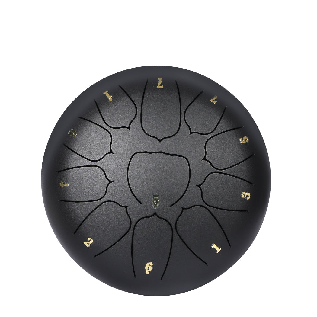 Steel Tongue Drum 10 Inch 11 Notes Hand Black-1942353157103423489