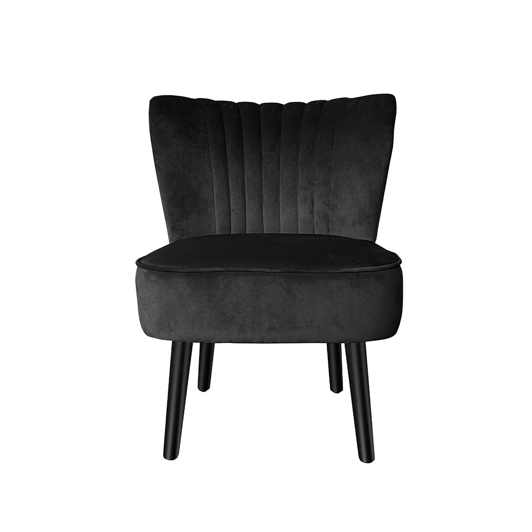 Levede Accent Chair Foot Stool Set Ottoman Black-1919892907804987393