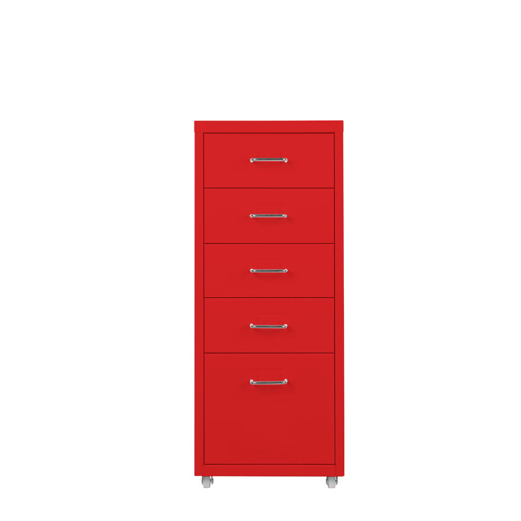 Levede 5 Drawer Office Cabinet Drawers Red-1917016720799830017