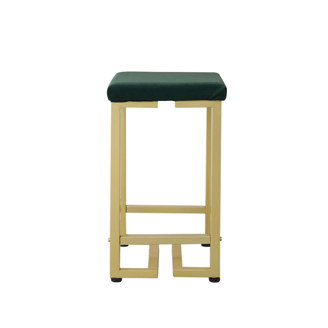 Levede 2x Bar Stools Velvet Backless-1919892921994317825