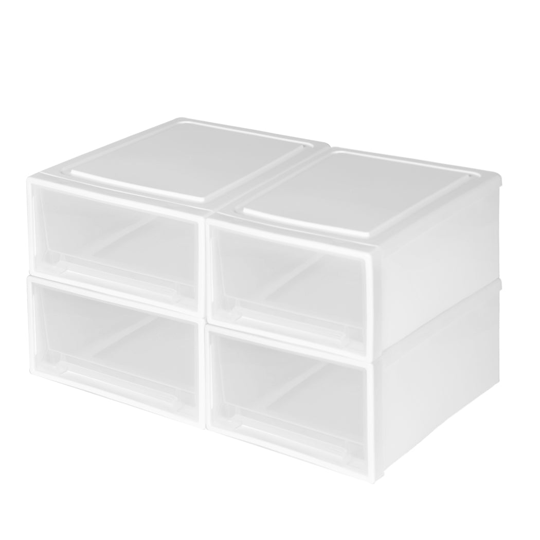 Plastic Storage Drawers Stackable Containers S 4PK Small-1942352810481946625