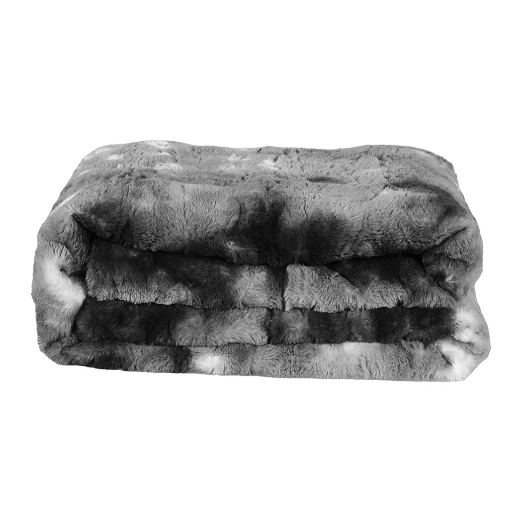 Dreamz Luxury Tie-dyed Blanket Grey 152cm x 203 cm-1942353604195258369