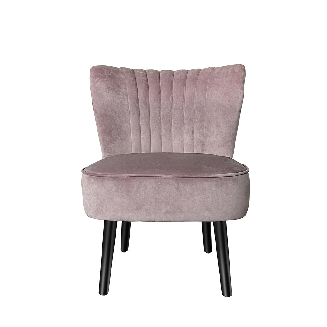 Levede Accent Chair Foot Stool Set Ottoman Pink-1919892908358635521
