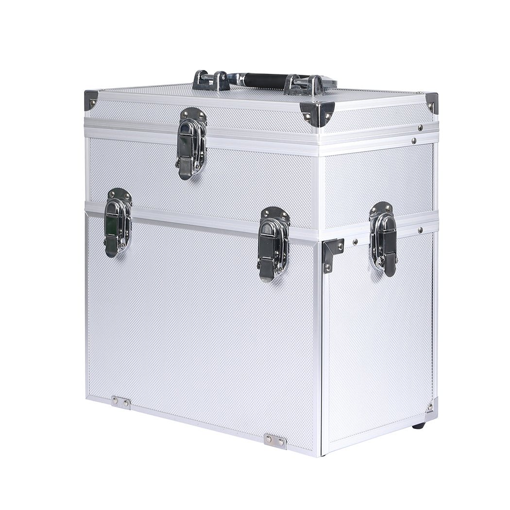 Cosmetic Makeup Case Aluminum Beauty Silver-1942353178720866305