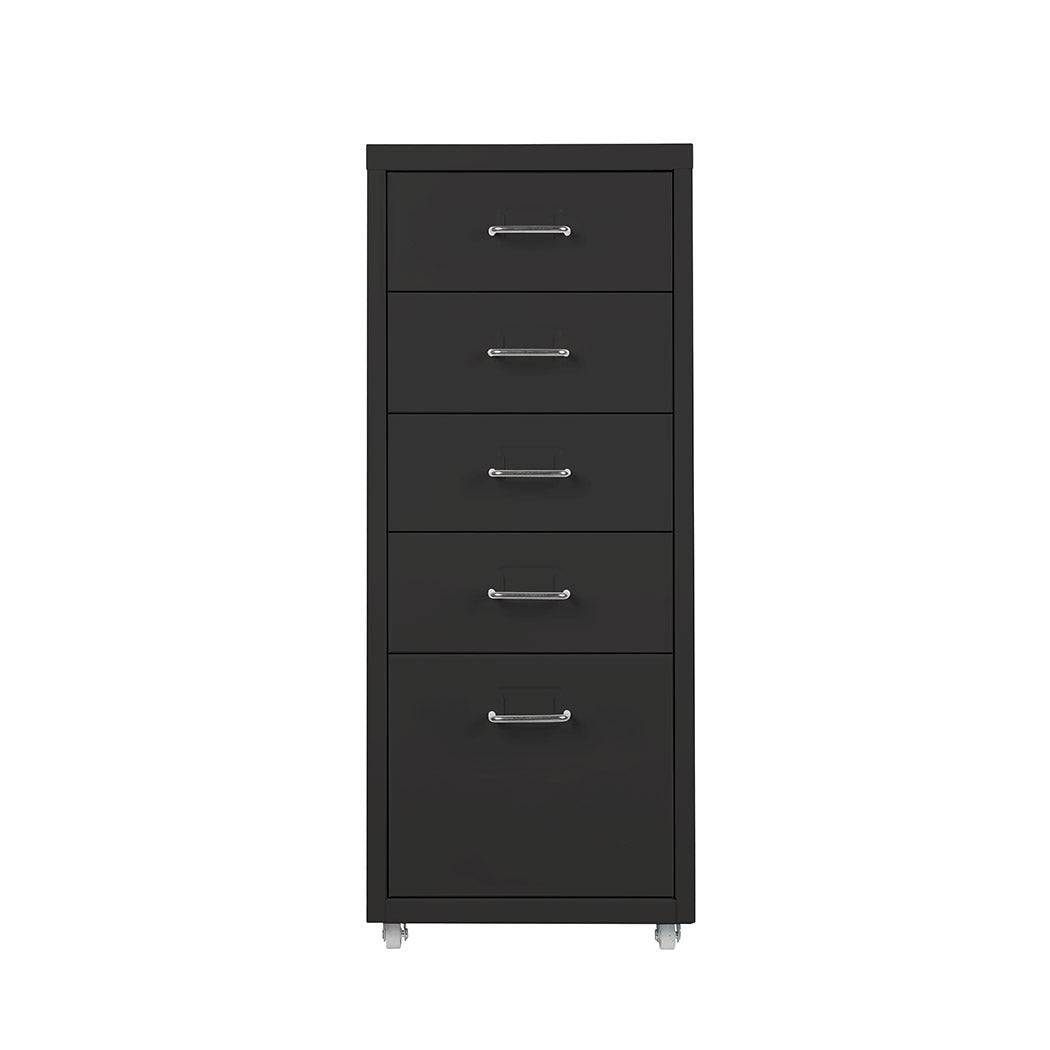 Levede 5 Drawer Office Cabinet Drawers Black-1917016720648835073