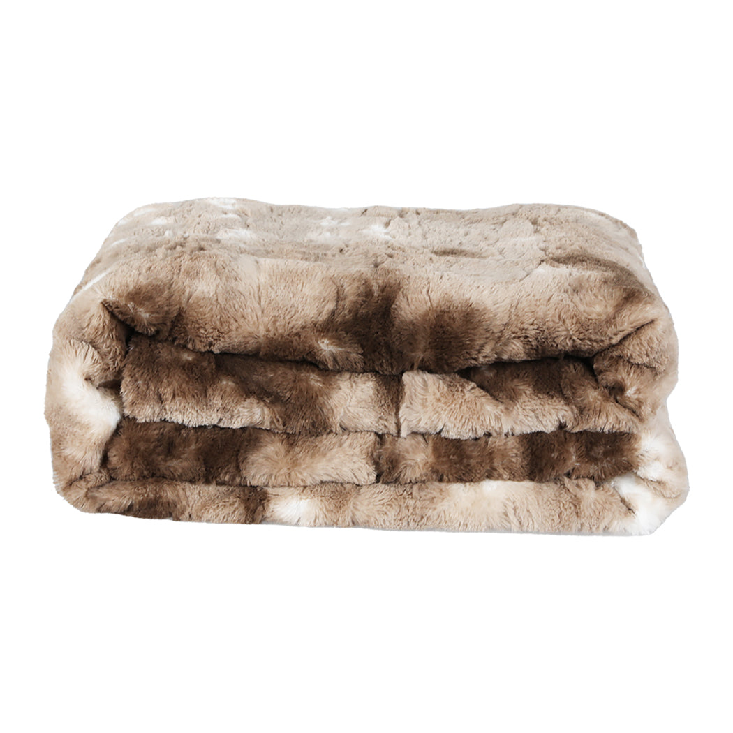Dreamz Luxury Tie-dyed Blanket Brown 127cm x 152cm-1942353604396584961