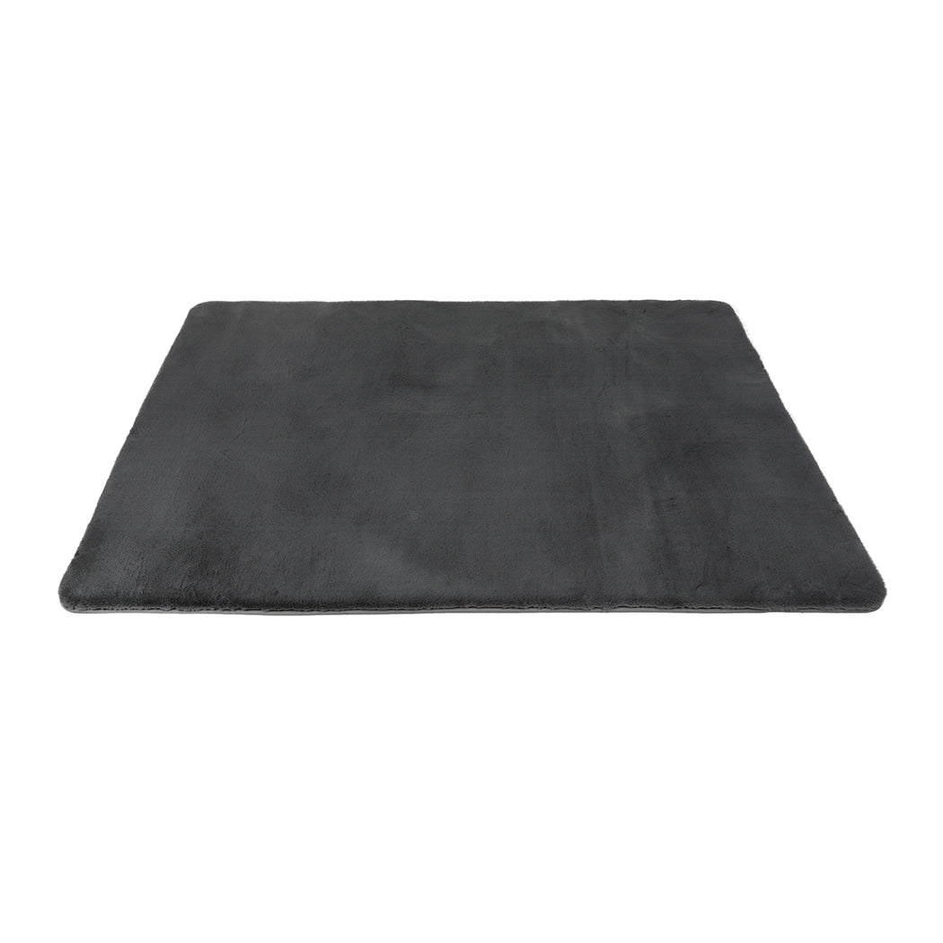 Marlow Floor Rugs Area Rug Fluffy Faux 160X230CM Grey-1942353171804459009