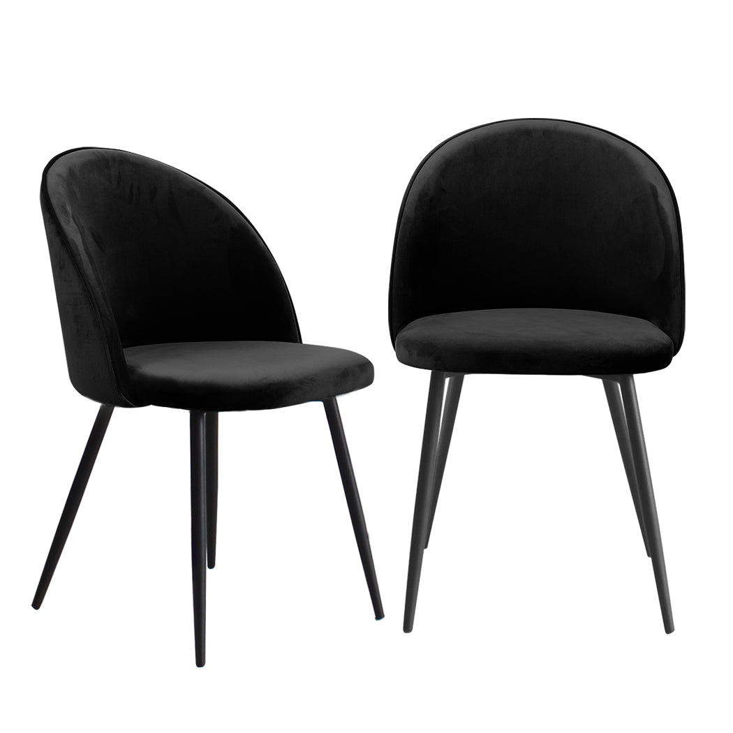 Levede 2x Dining Chairs Kitchen Cafe Black-1910113282501513217