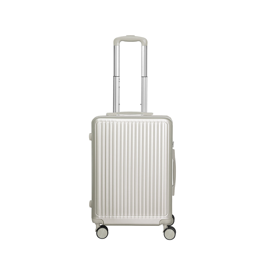 Slimbridge Luggage Suitcase Trolley White 2pc 14"+20"-1942352947509858305