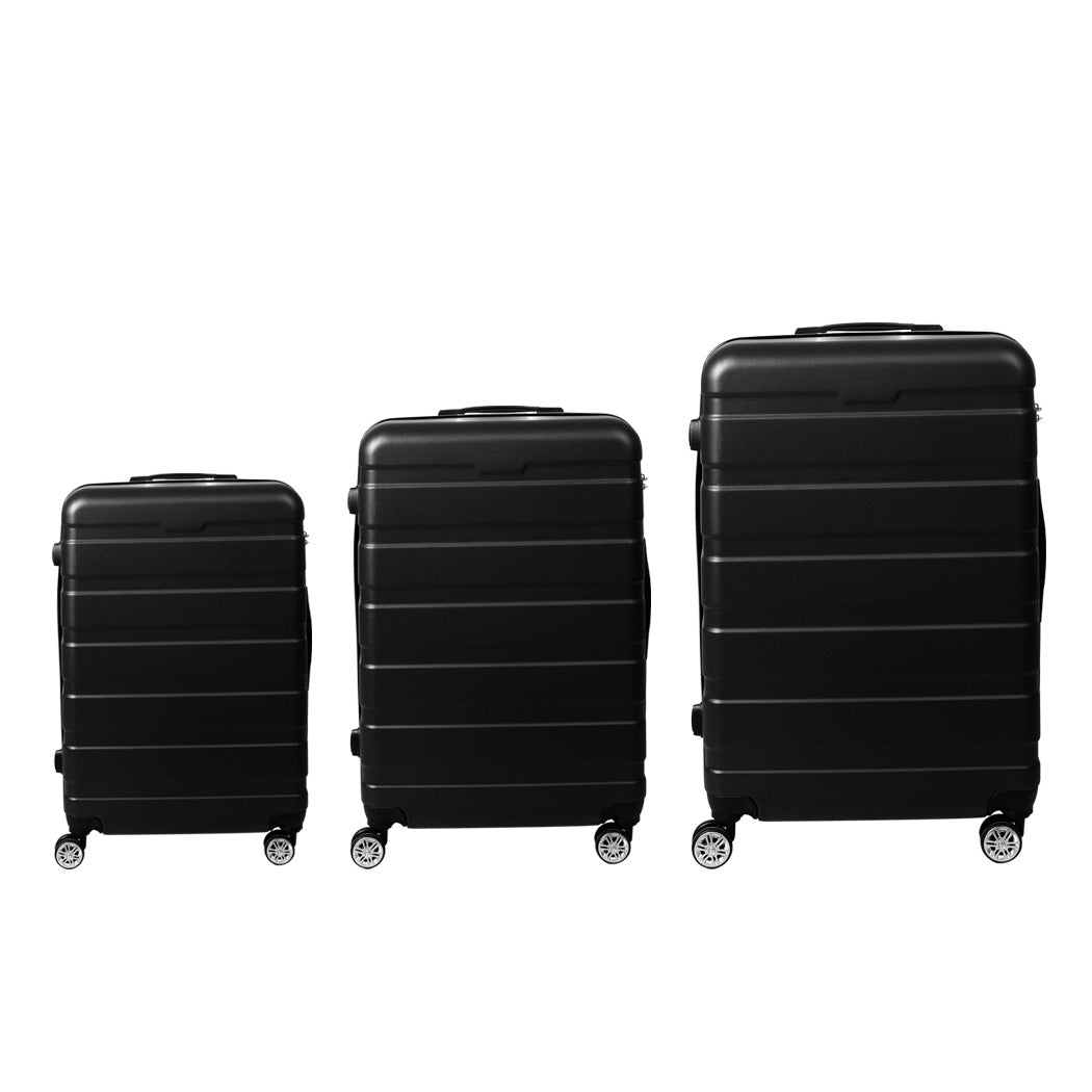 Slimbridge 3PC Luggage sets Suitcase Black-1942352940480204801