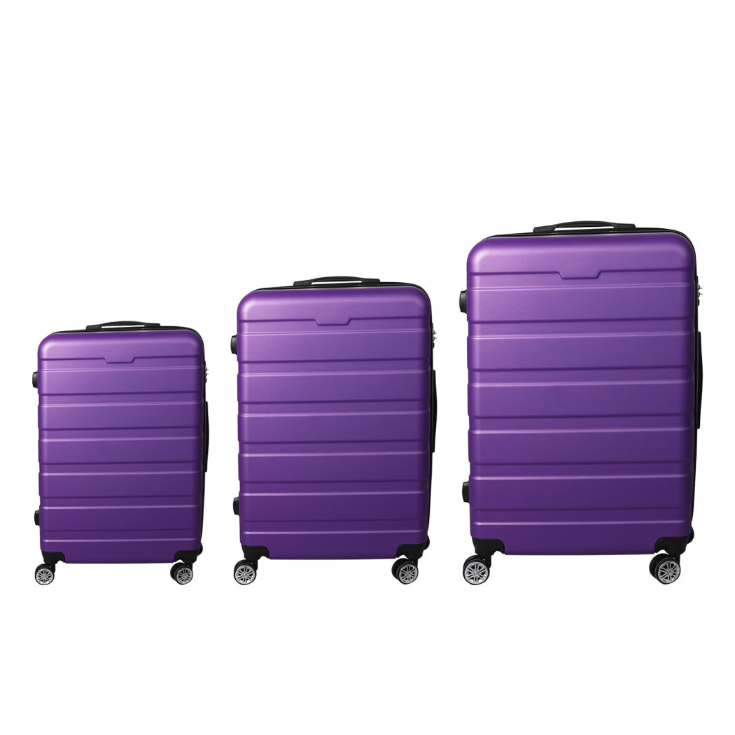 Slimbridge 3PC Luggage sets Suitcase Purple-1942352941520392193