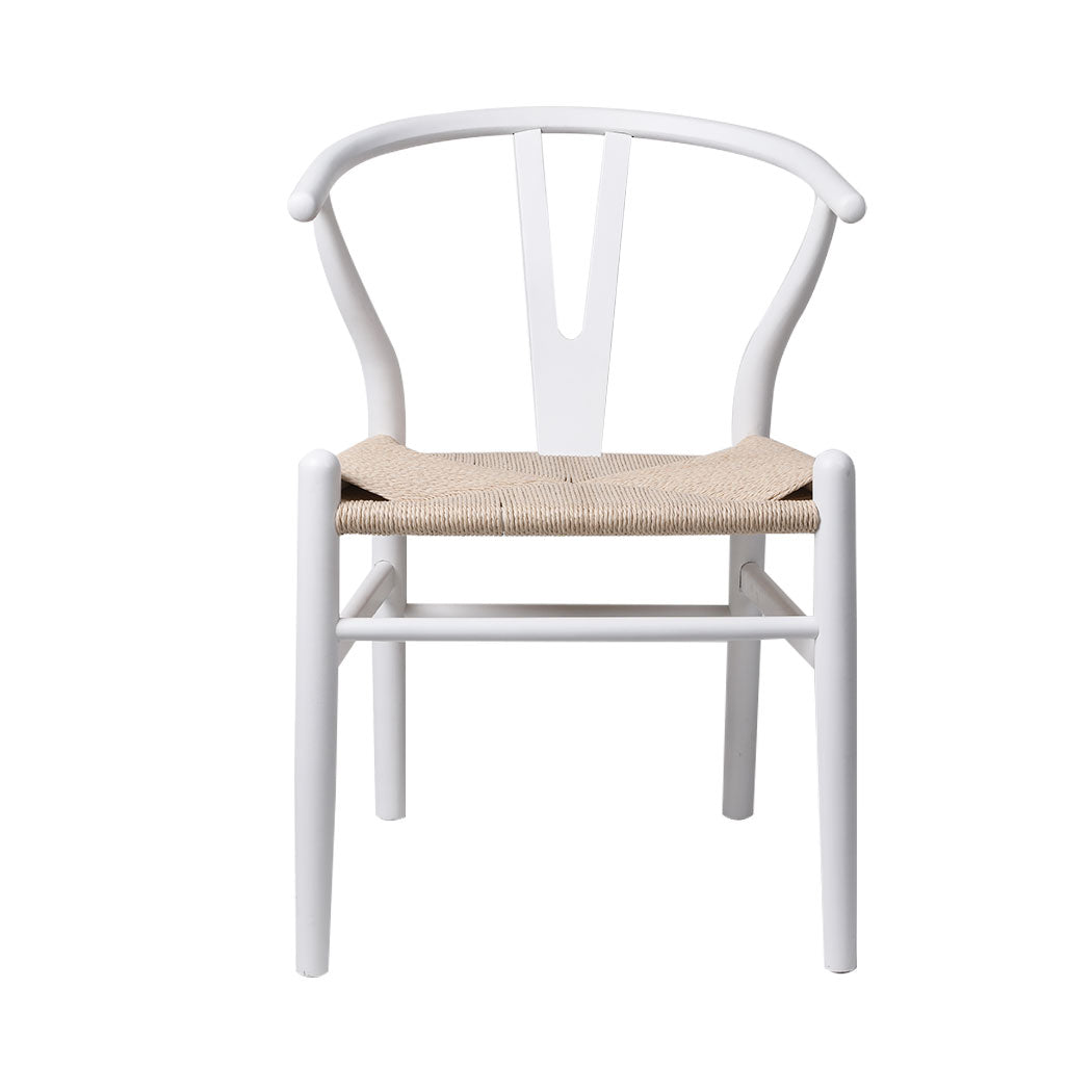 Levede 2x Dining Chairs Wooden Hans White-1910113283994685441