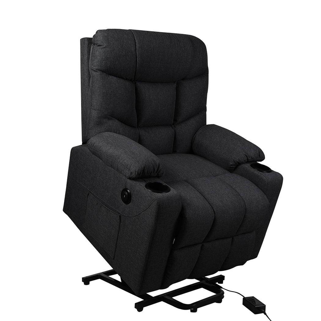 Levede Recliner Chair Electric Lift Black-1910112921023811585